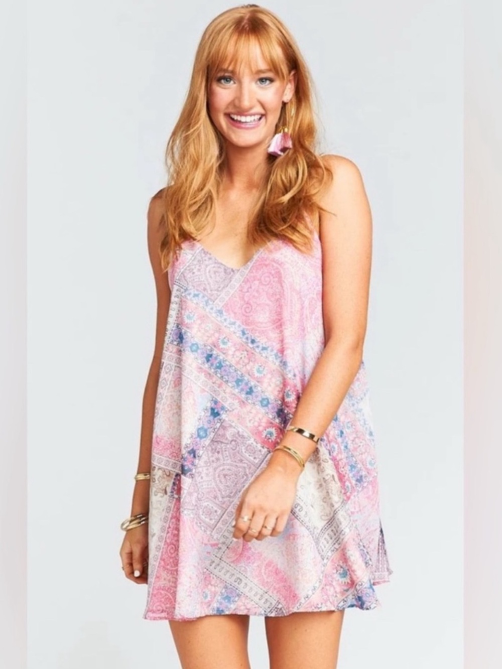 Show Me Your Mumu Pink Paisley Mini Swing Dress